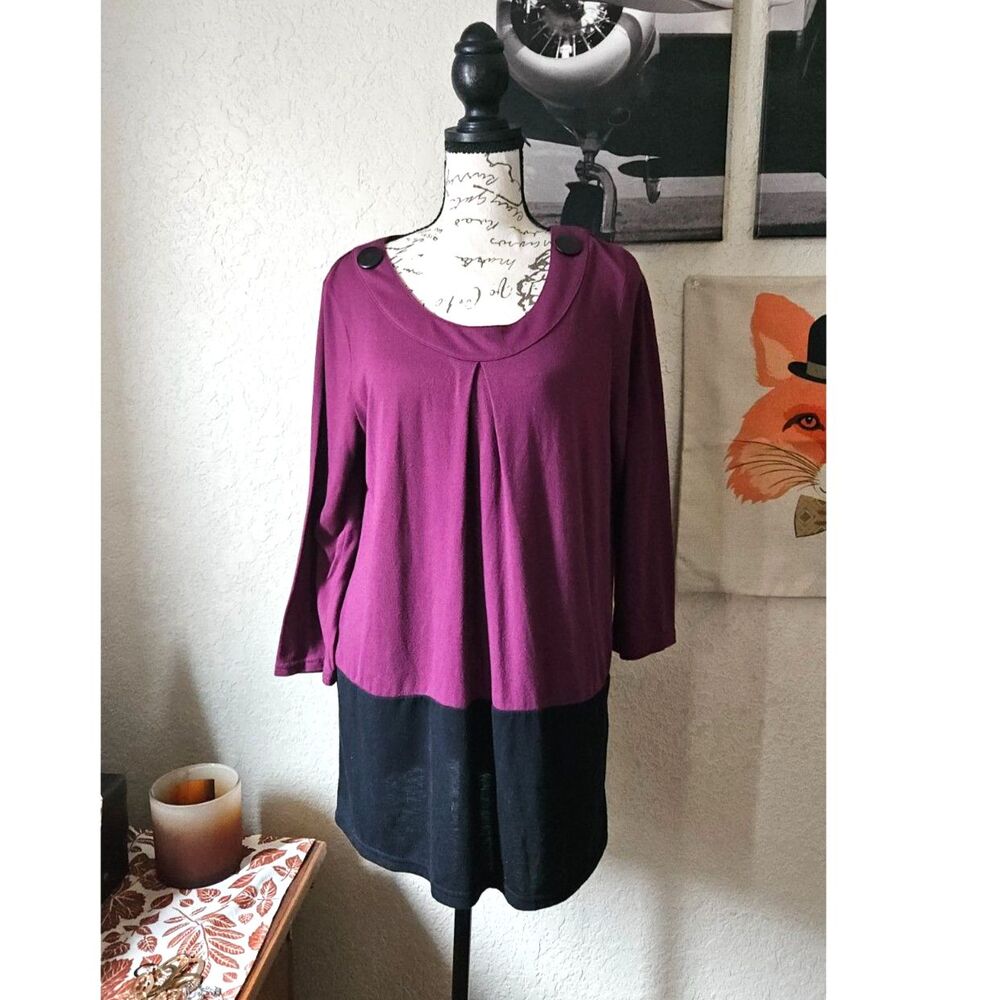 Hermiine Purple & Black Button Tunic | Japan